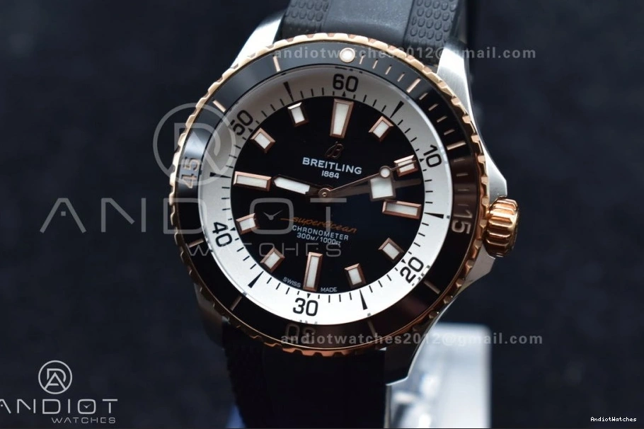 SS Best Comfortable 1165 on A Black BLSF Black Dial Automatic Rubber RG 42 SuperOcean Edition Strap 1:1 0726